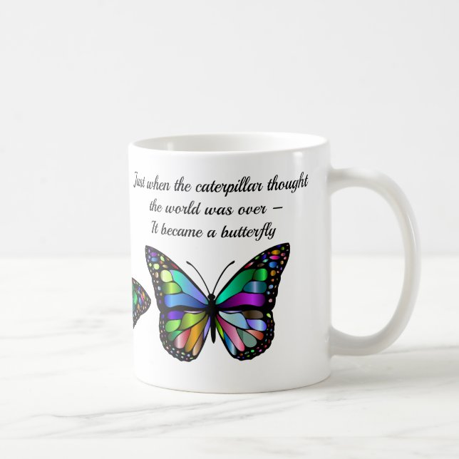 Taza De Café Cita Inspiradora mariposa (Derecha)
