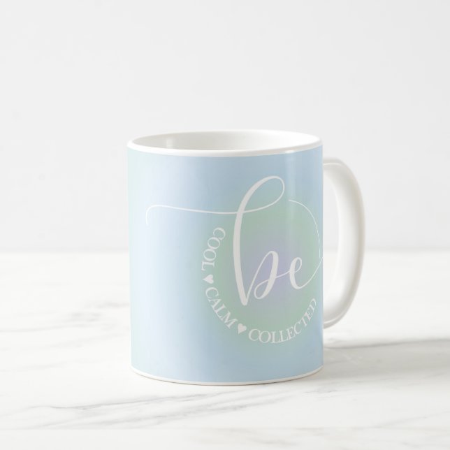 Taza De Café Cita Inspiradora moderna azul sé Guay tranquilo (Anverso derecho)