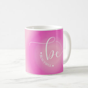 Taza De Café Cita Inspiradora moderna rosa sé hermosa