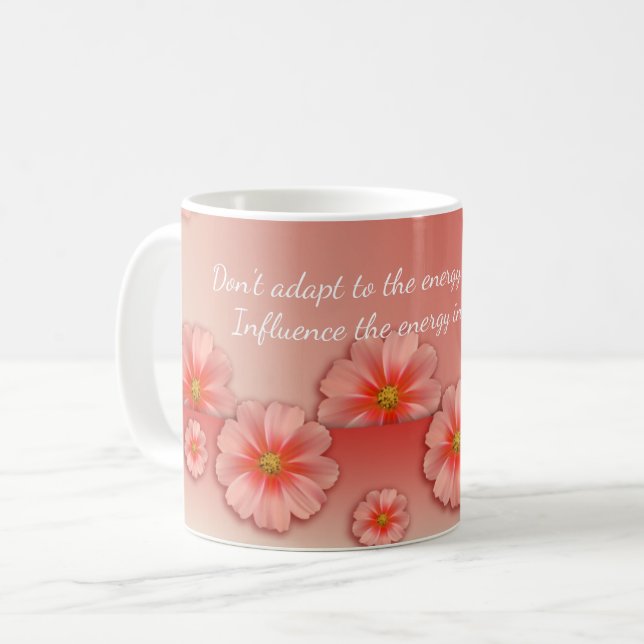 Taza De Café Cita inspiradora sobre las flores blandas de rosa  (Anverso izquierdo)