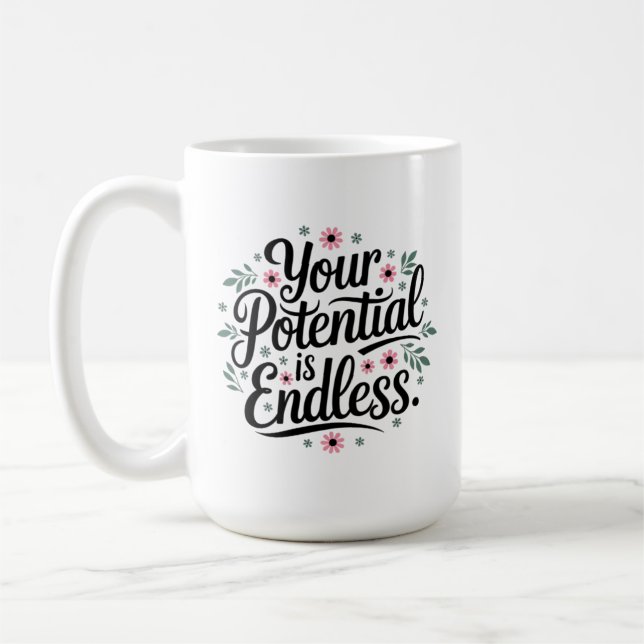 Taza De Café Cita inspiradora, tu potencial es interminable (Izquierda)