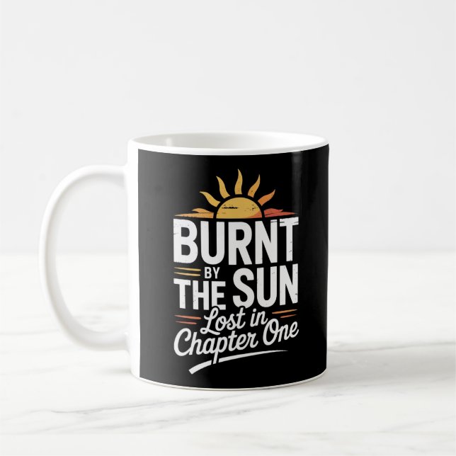 Taza De Café Cita lectora dramática de Sun quemada en blanco y  (Izquierda)