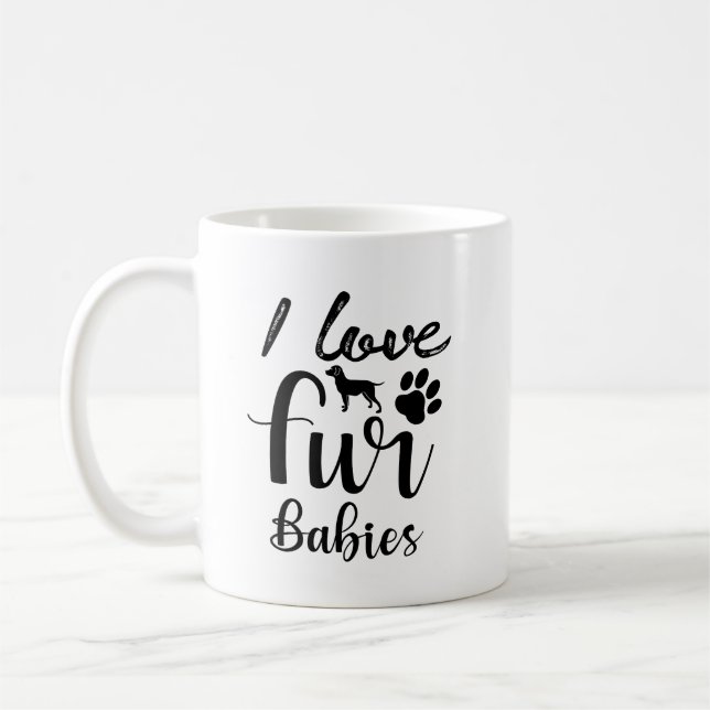 Taza De Café Cita mascota: Amo a los cuatro bebés (Izquierda)