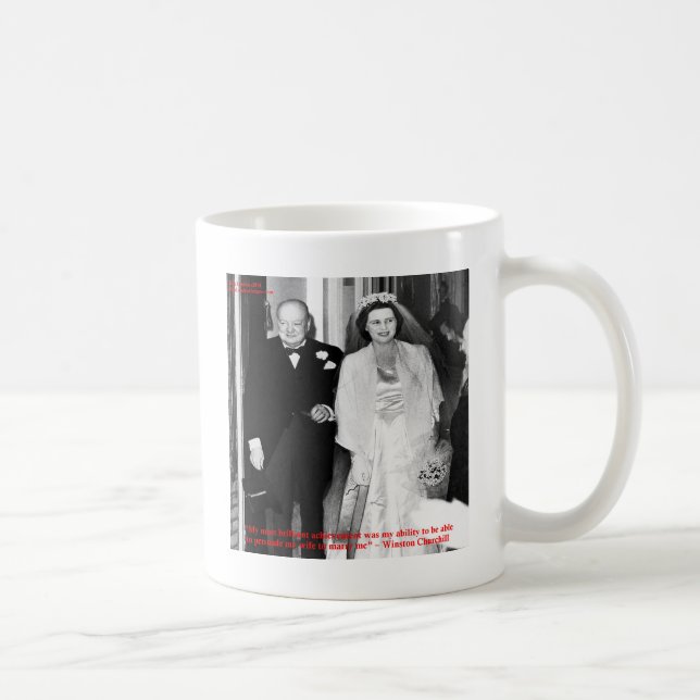 Taza De Café Cita matrimonial de Churchill y Famosa (Derecha)