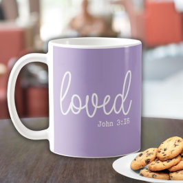 Taza De Café Cita minimalista de fe Amor Lavanda