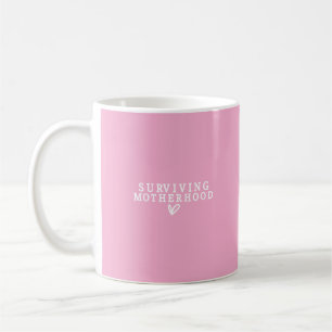 Taza De Café Cita moderna de la maternidad rosa y blanca