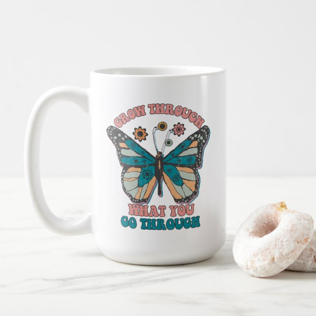 Taza De Café Cita motivacional (Con donut)