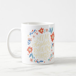 Taza De Café Cita Motivacional Aspira Más Alto Sueña Más Grande