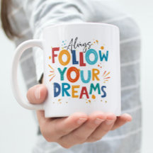 Cita motivacional colorida blanca Sigue tus sueños