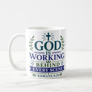 Taza De Café Cita Motivacional de Dios Trabajando Detrás de Cad