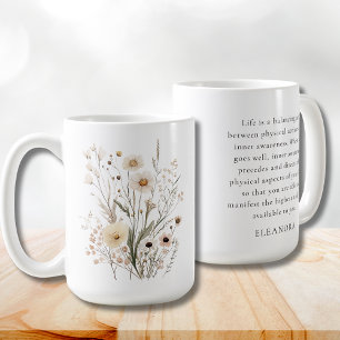 Taza De Café Cita Motivacional de Flores Silvestres Delicadas
