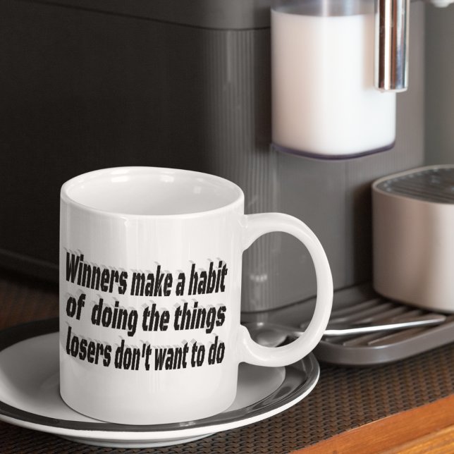 Taza De Café Cita motivacional de los ganadores perdedores (Subido por el creador)