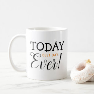 Taza De Café Cita motivacional de optimismo hoy negro naranja