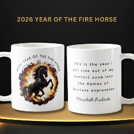 Taza De Café Cita motivacional del año 2026 del Caballo de Fueg
