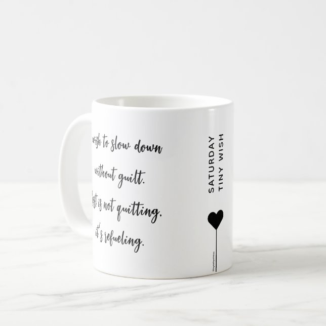 Taza De Café Cita motivacional del Personalizado del sábado (Anverso izquierdo)