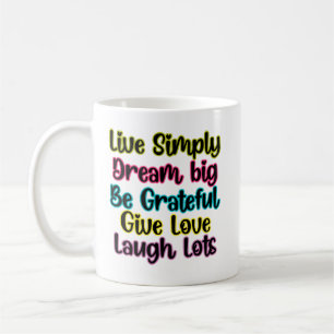 Taza De Café Cita Motivacional Vive Simple Soñar Dar Amor