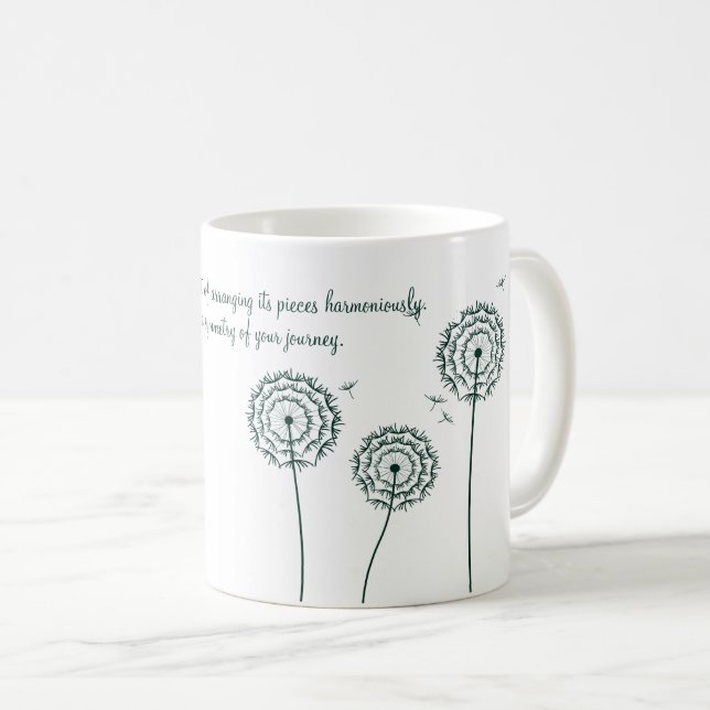 Taza De Café Cita motivadora de león verde minamista (Anverso derecho)