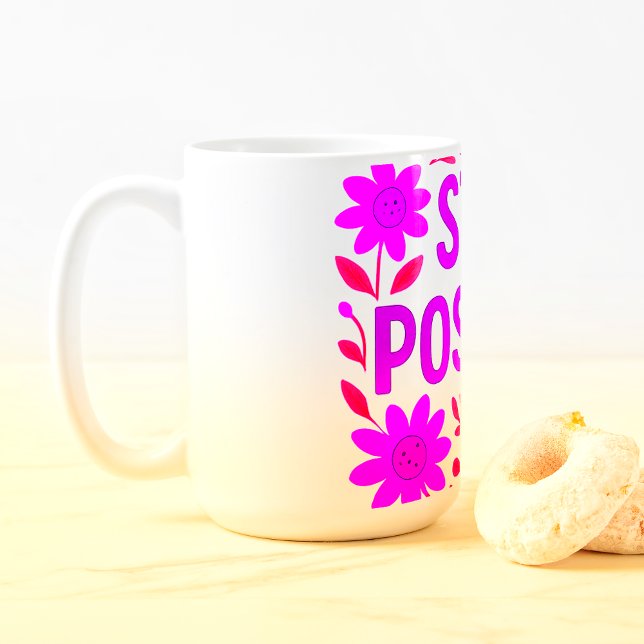 Taza De Café Cita Motivadora Floral Positiva (Subido por el creador)