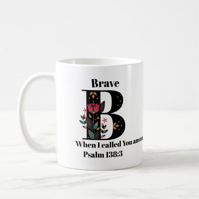 Taza De Café Cita/nombre de encargo del monograma de B (Izquierda)