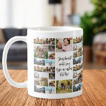 Taza De Café Cita personalizada de 34 Personalizados de Collage<br><div class="desc">Crea tu propia foto de collage de citas personalizados. Presenta 34 de sus fotos favoritas y texto personalizado en tipografía moderna de caligrafía. La impresión se repite delante y atrás.</div>