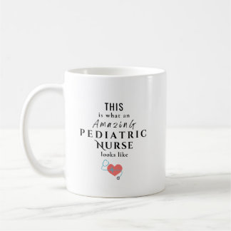 Taza De Café Cita personalizada de enfermera pediátrica con nom
