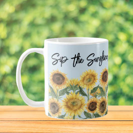 Taza De Café Cita personalizada de flor de girasol