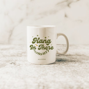 Taza De Café Cita personalizada de Floral retro