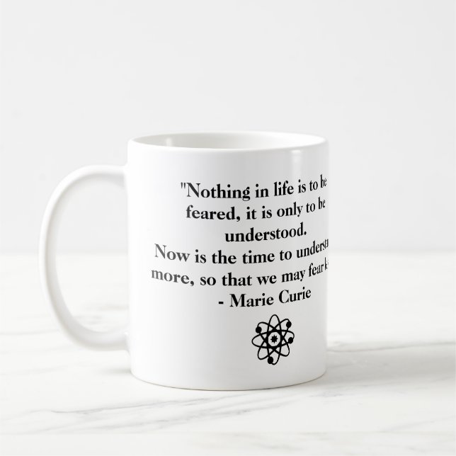 Taza De Café Cita personalizada Marie Curie (Izquierda)
