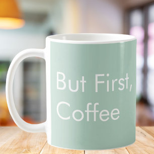 Taza De Café Cita Personalizada Verde Salvia Modernidad Minimal