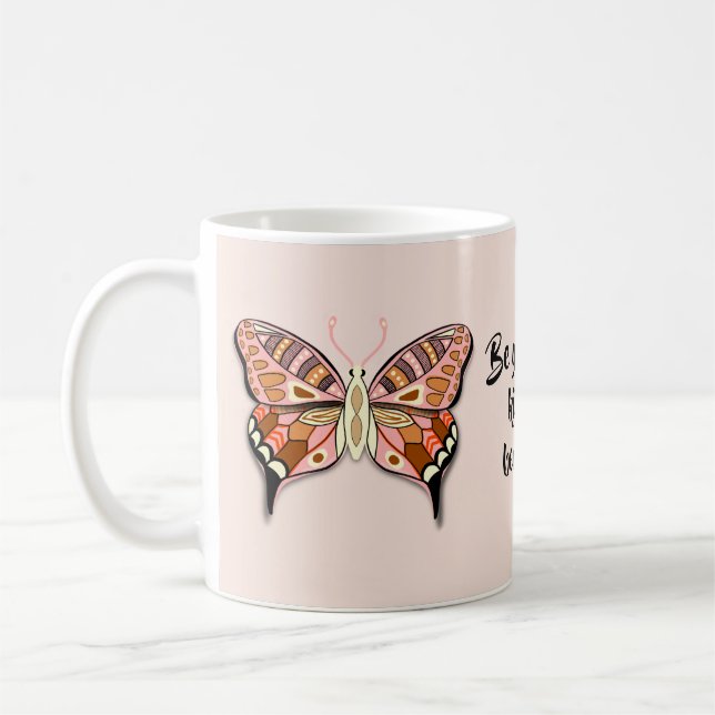 Taza De Café Cita positiva de mariposa (Izquierda)
