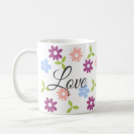 Taza De Café Cita positiva diseño floral personalizable