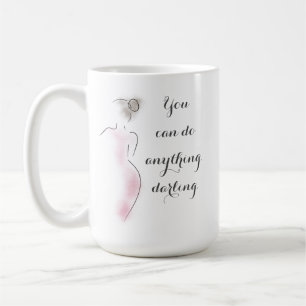 Taza De Café Cita positiva Mug de motivación de silueta femenin
