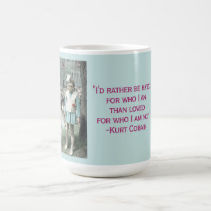 Taza De Café Cita sarcástica de Kurt Cobain Foto de niño vintag