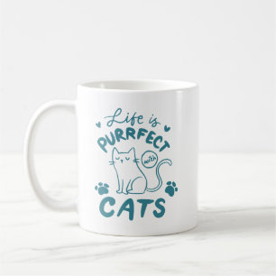 Taza De Café Cita simple para gatos encantadora Papel Imprimir 