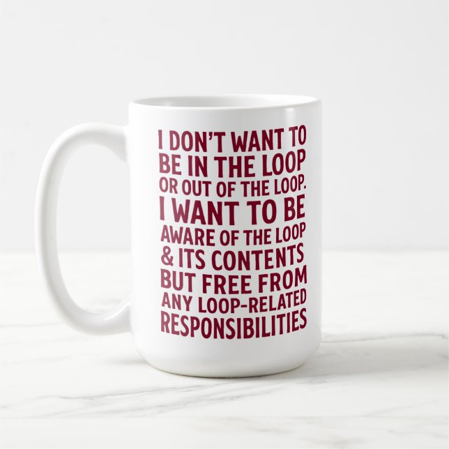 Taza De Café Cita Sin Responsabilidades De Bucle (Izquierda)