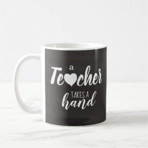 Taza De Café Cita tipográfica simple de pizarra para maestros