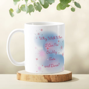 Taza De Café Cita y ballet rosa y azul