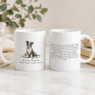 Taza De Café Citado de raza de perro Terrier de Boston en acuar