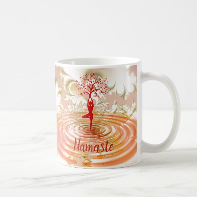 Taza De Café Citando el árbol del yoga de la vida zen (Derecha)