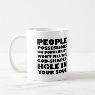 Taza De Café Citas cristianas con un vacío en forma de Dios