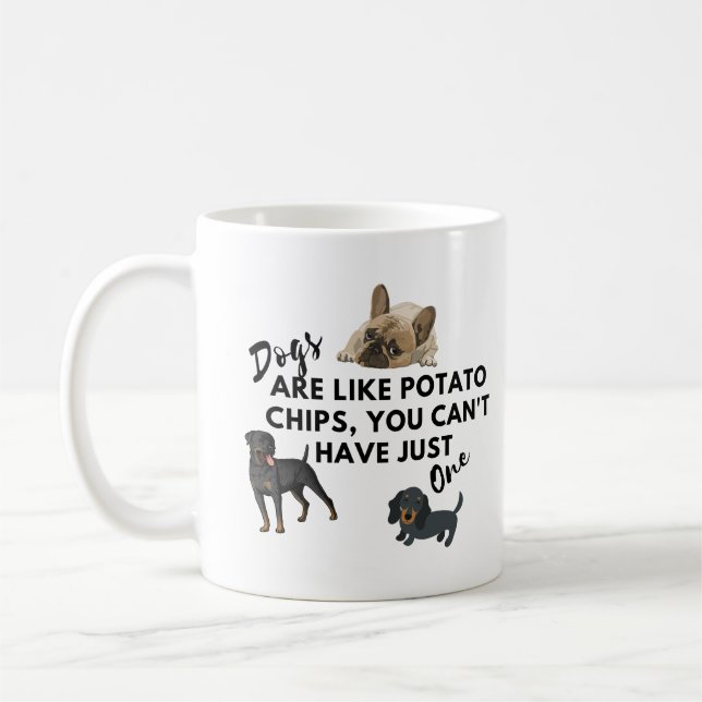 Taza De Café Citas curiosas de perros: Los perros son como chic (Izquierda)