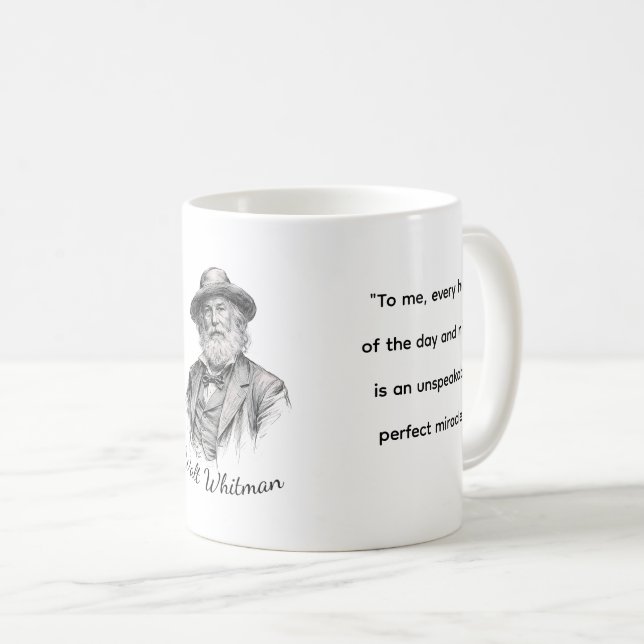 Taza De Café Citas de Walt Whitman para la vida (Anverso derecho)