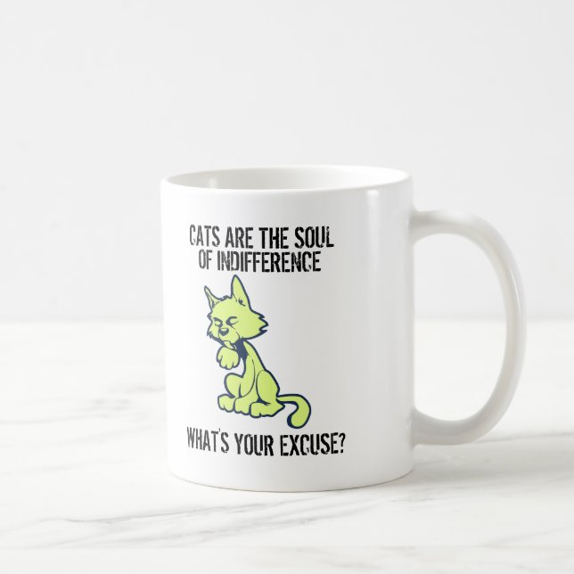 Taza De Café Citas divertidas Los gatos son el alma de la indif (Derecha)