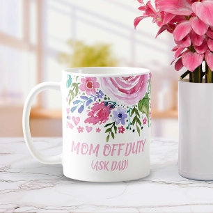 Taza De Café Citas divertidas para mamá de la floral acuarela d