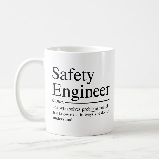 Taza De Café citas graciosas para Ingeniero de Seguridad (Izquierda)