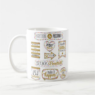 Taza De Café Citas Inspiradoras Coloridas