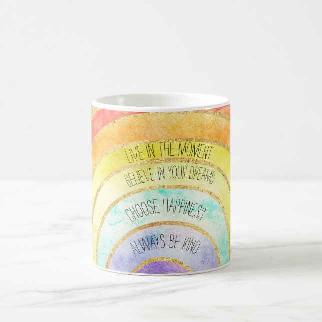 Taza De Café Citas Inspiradoras del arcoiris (Centro)