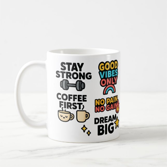 Taza De Café Citas motivacionales Café y Fitness Mug (Izquierda)