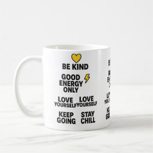 Taza De Café Citas positivas de energía negro