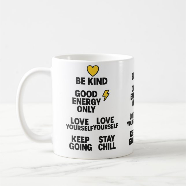 Taza De Café Citas positivas de energía negro (Izquierda)